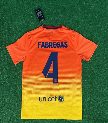 Cesc Fabregas 4 – Barcelona 2012–2013 Orange Retro Kit Jersey – | Trikot | Maillot Soccer Shirt