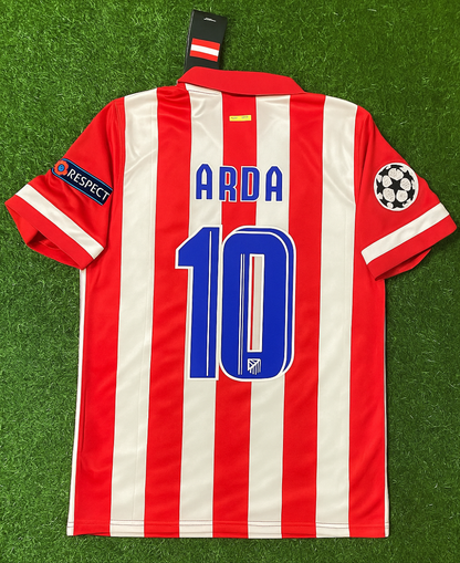 Arda Turan 10 Atlético Madrid Home 2013/14 Jersey Red and White Retro Kit Trikot Jersey Maillot Soccer Shirt