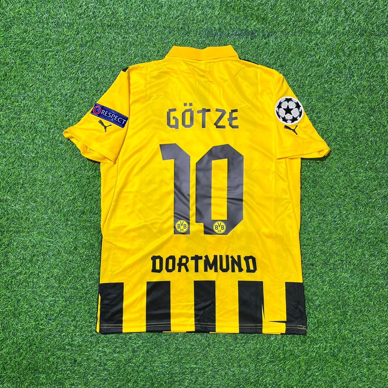 Mario Götze Borussia Dortmund 2013 Champions League Final Retro Football Jersey Kit