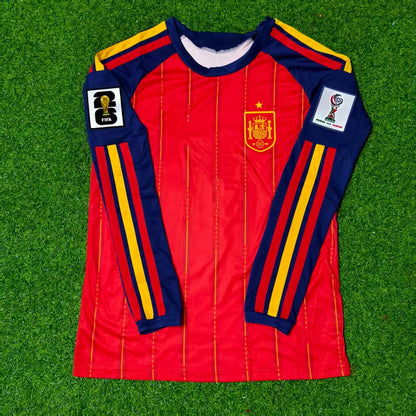 Martin Zubimendi #18 Spain 2026 World Cup Home Long Sleeve Jersey Trikot Maillot