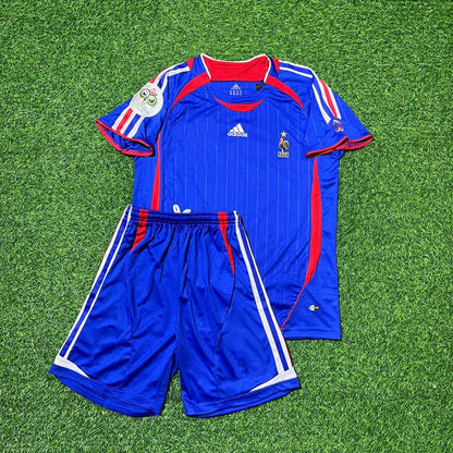 Kylian Mbappé #10 France World Cup Kids Blue Retro Football Jersey Kit
