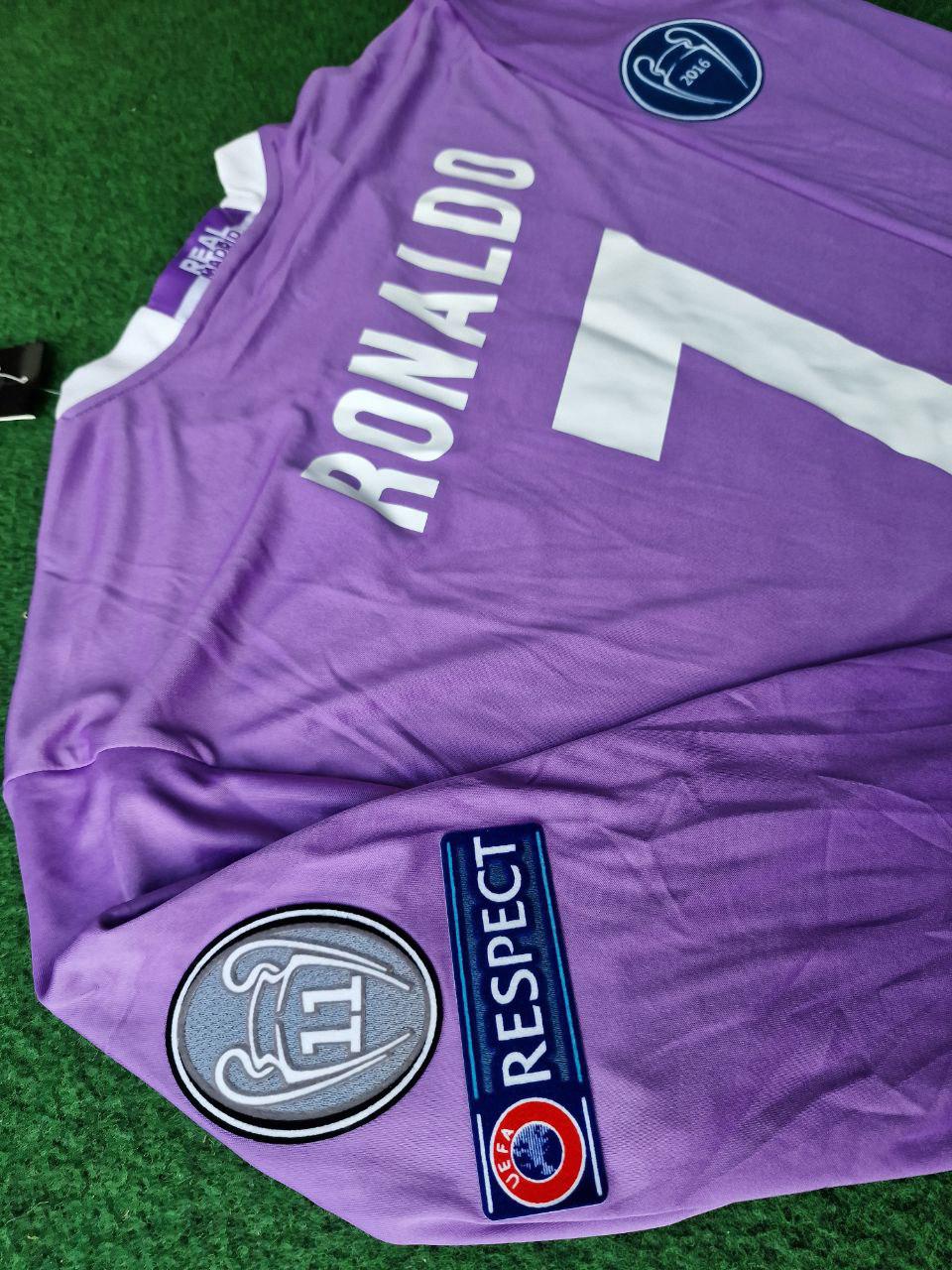 Cristiano Ronaldo Real Madrid Purple Retro Long Sleeve Jersey Trikot Jersey Culture