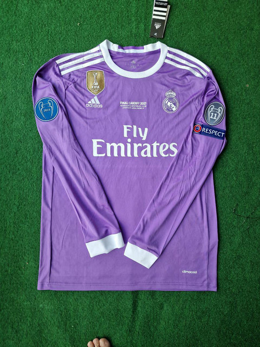 Cristiano Ronaldo Real Madrid Purple Retro Long Sleeve Top Quality Football Jersey Trikot