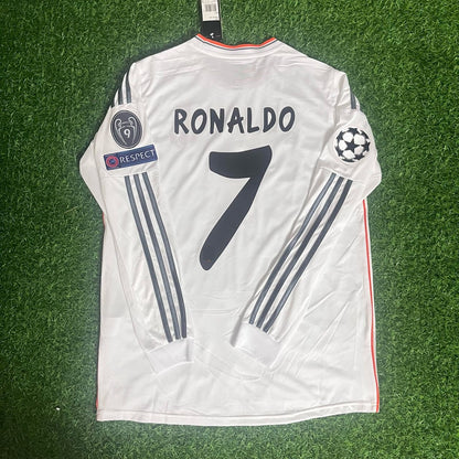 Cristiano Ronaldo  Real  Madrid 2014 Lisbon Final Champions League Long Sleeve Jersey Soccer Shirt