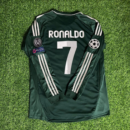 Cristiano Ronaldo CR7 Real Madrid 2012-2013 Champions League Green Long Sleeve Jersey Soccer Shirt