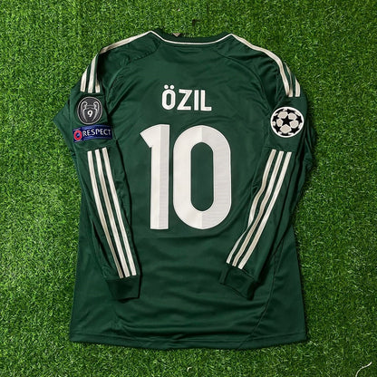 Mesut Ozil Real Madrid 2012-2013 Champions League Green Long Sleeve Jersey Soccer Shirt