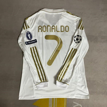 Cristiano Ronaldo Real Madrid 2011-2012 White Long Sleeve Jersey Soccer Shirt