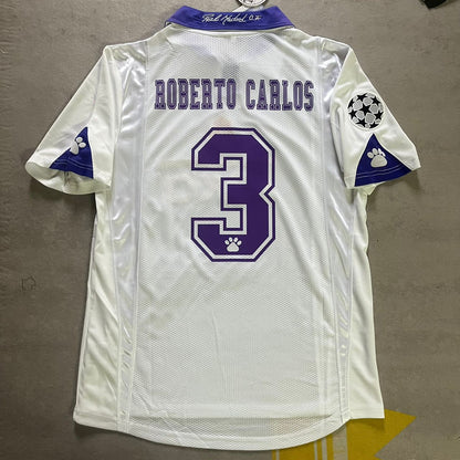 Roberto Carlos Real  1998-1999 Season Retro Vintage Jersey Soccer Shirt