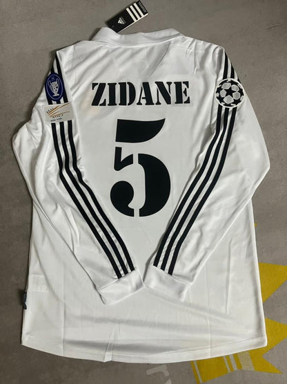 Zinedine Zidane Real Madrid 2004-2005  Champions League Long Sleeve Jersey Soccer Shirt