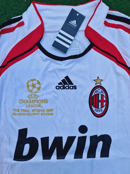 Alessandro Nesta Milan 2007 Final Athene Champions League Final White Retro Football Jersey Soccer Shirt