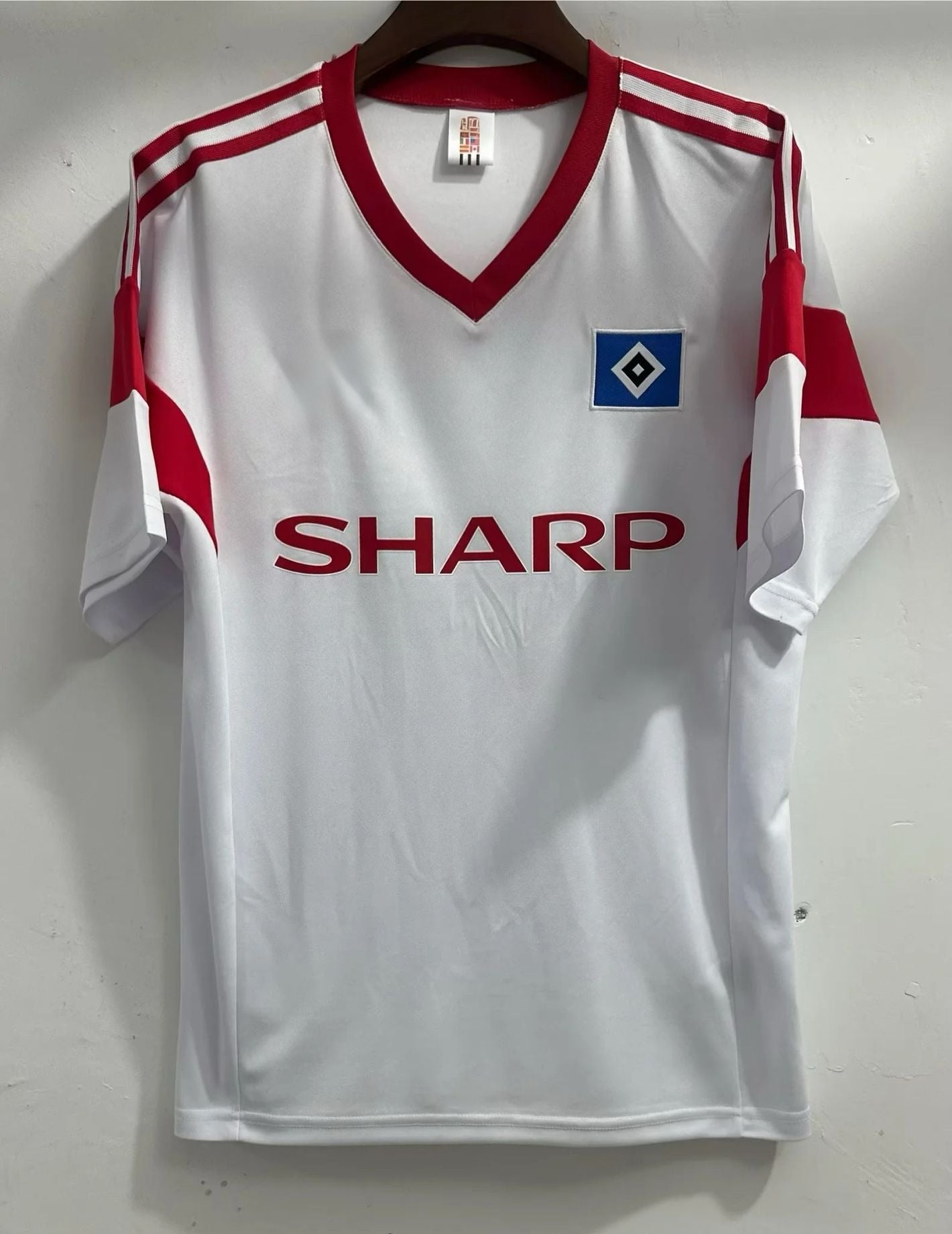HSV 1988 Weißes Heimtrikot Fußball Trikot Hamburger Retro Heimtrikot