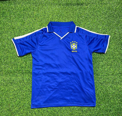 Brazil 1997 Blue Retro Football Jersey