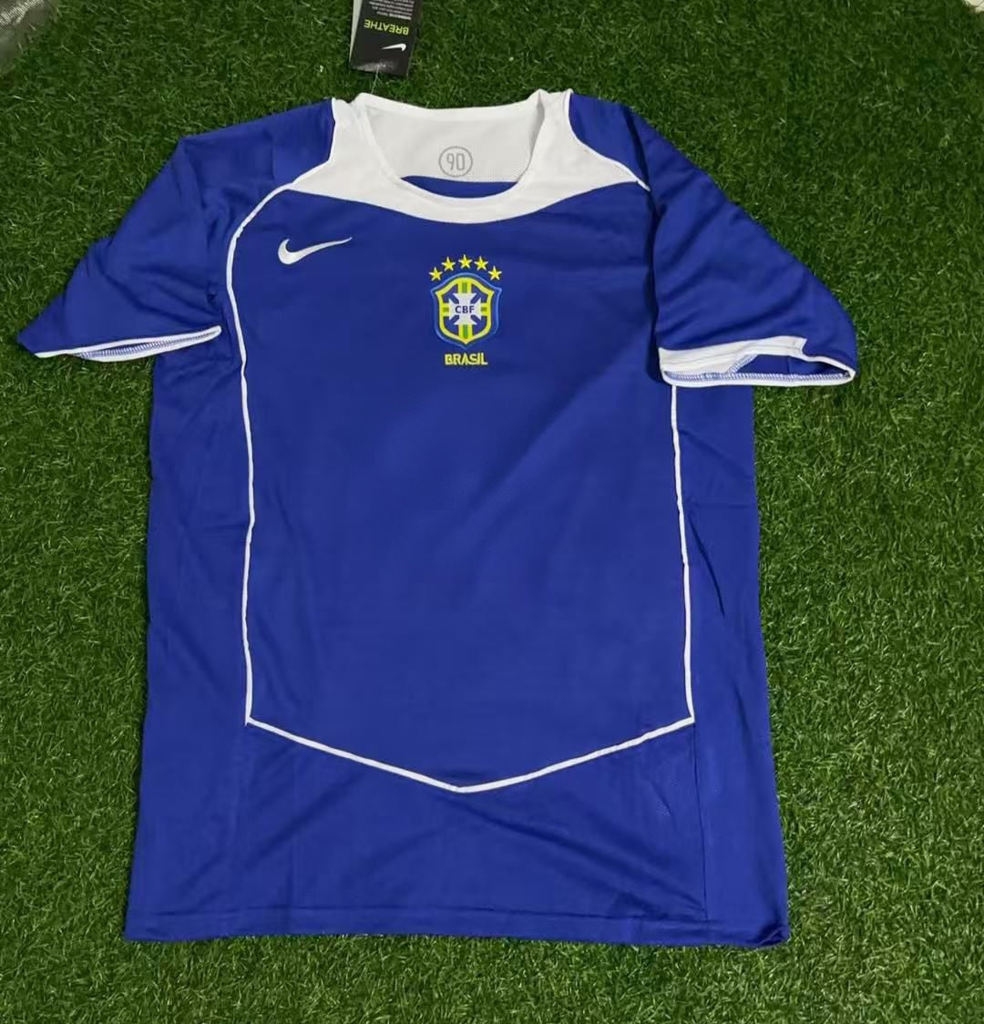 Ze Roberto Gaucho Brazil 2004 Blue Retro Football Jersey Kit