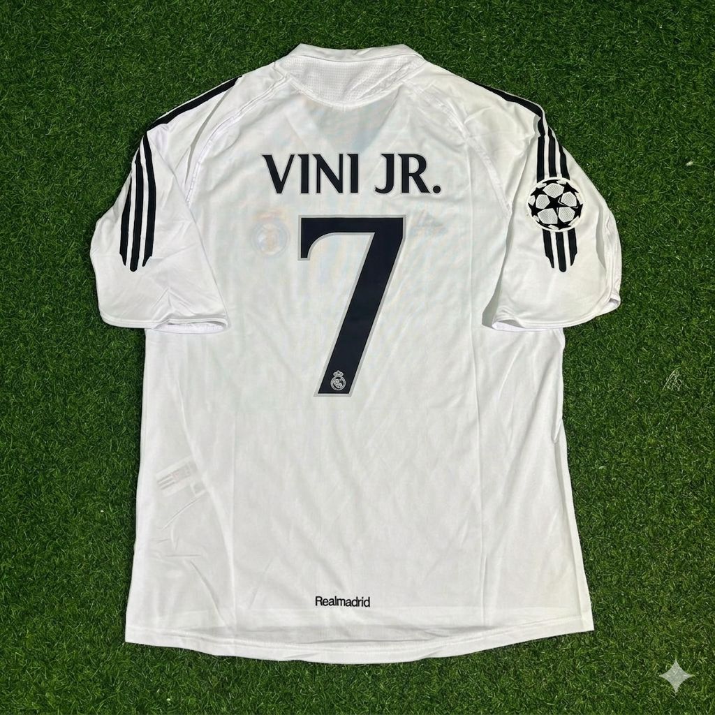 Vinicius Junior Real Madrid White Retro Jersey Soccer Shirt Trikot