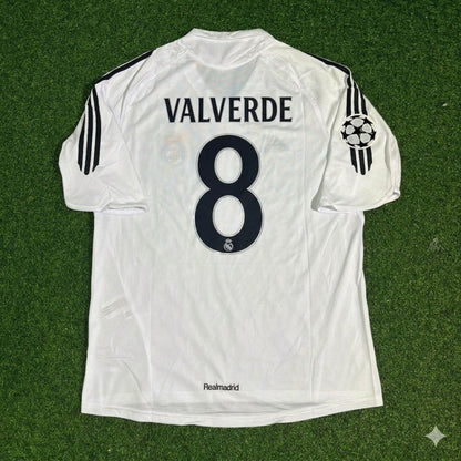 Federico Valverde Real Madrid White Retro Jersey Soccer Shirt Trikot