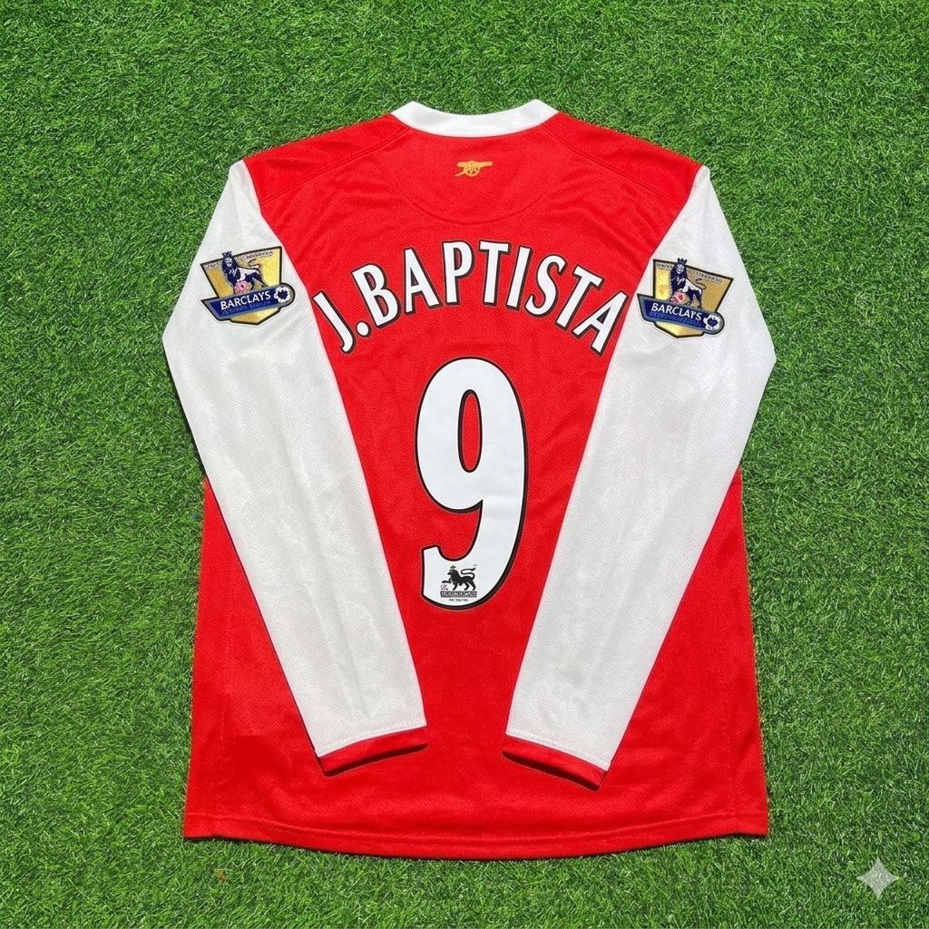 Julio Baptista #9 Arsenal 2006 2007 Home Long Sleeve Retro Jersey