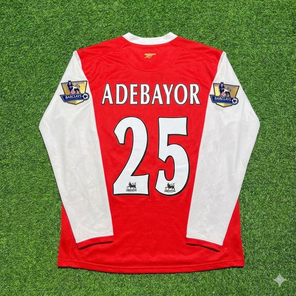 Emmanuel Adebayor #25 Arsenal 2006 2007 Home Long Sleeve Retro Jersey