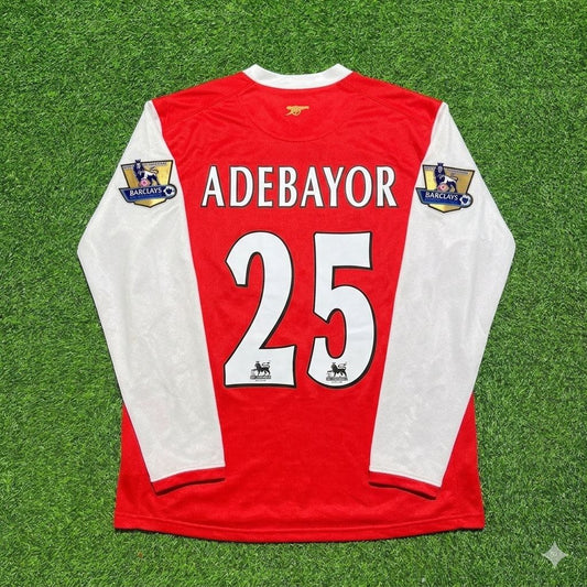 Emmanuel Adebayor #25 Arsenal 2006 2007 Home Long Sleeve Retro Jersey