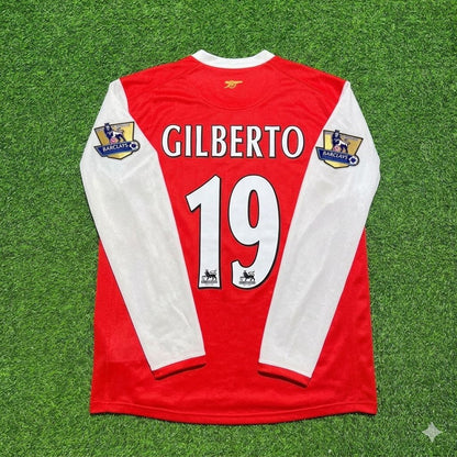 Gilberto Silva #19 Arsenal 2006 2007 Home Long Sleeve Retro Jersey