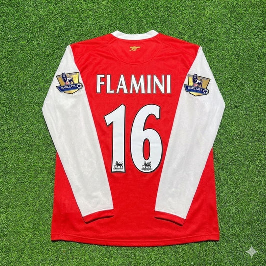 Mathieu Flamini #16 Arsenal 2006 2007 Home Long Sleeve Retro Jersey