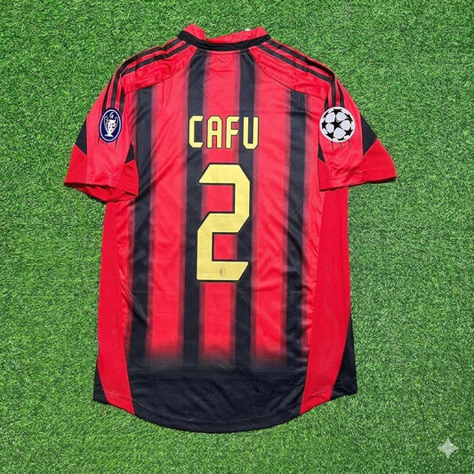 Cafu #2 AC Milan 2004 2005 Home Retro Football Jersey