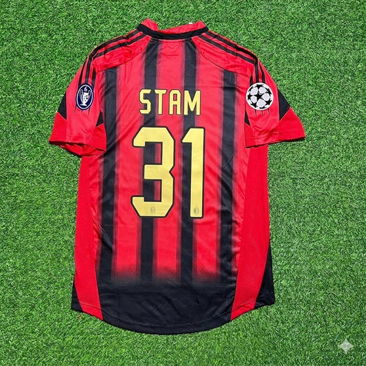 Jaap Stam #31 AC Milan 2004 2005 Home Retro Football Jersey