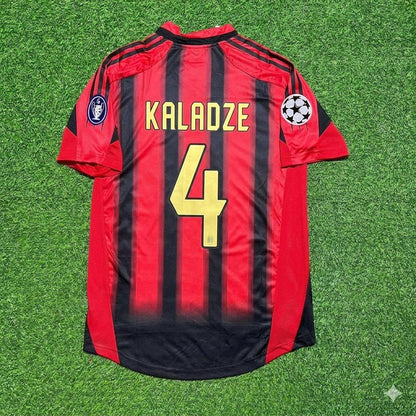 Kakhaber Kaladze #4 AC Milan 2004 2005 Home Retro Football Jersey