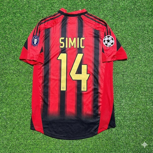 Dario Simic #14 AC Milan 2004 2005 Home Retro Football Jersey