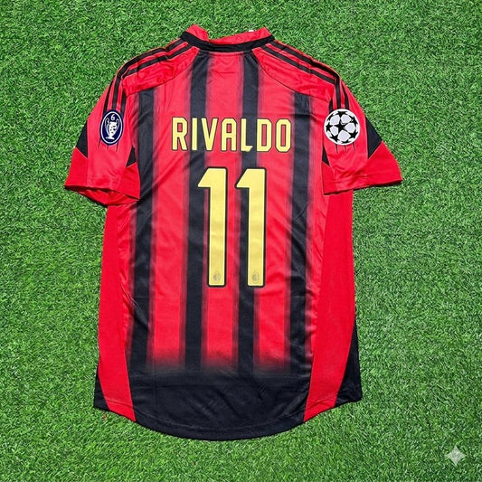 Rivaldo #11 AC Milan Home Retro Football Jersey