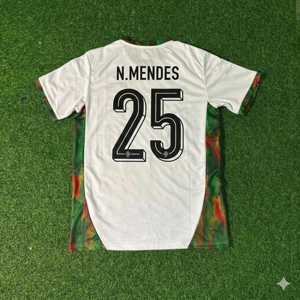 Nuno Mendes Portugal 2026 World Cup White Football Jersey Kit