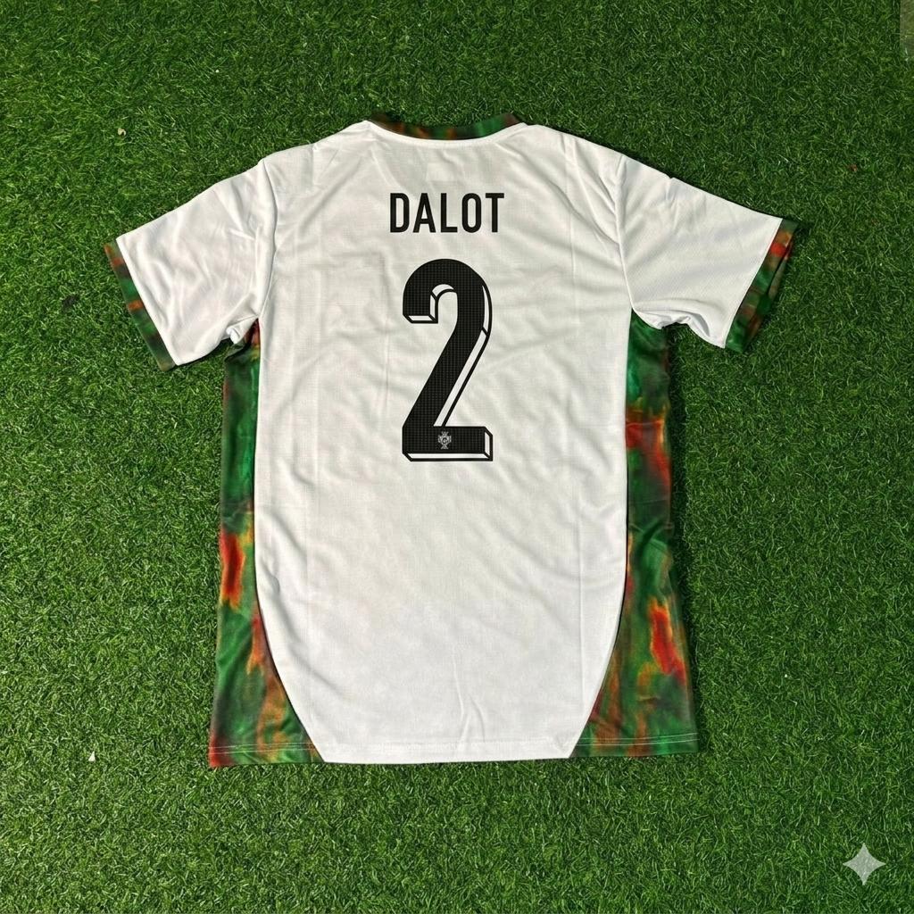 Diego Dalot Portugal 2026 World Cup White Football Jersey Kit
