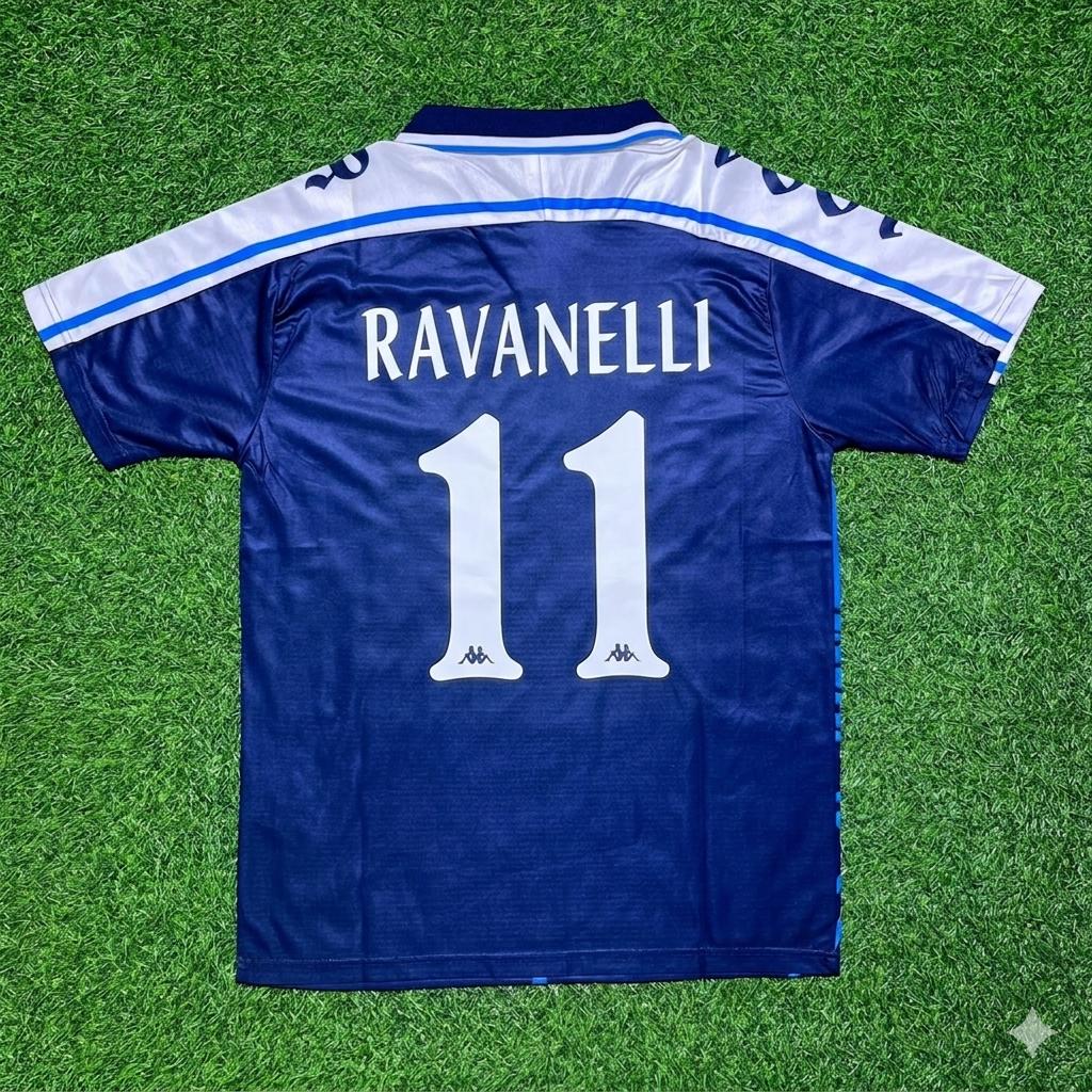 Fabrizio Ravanelli Perugia Retro Blue Football Jersey