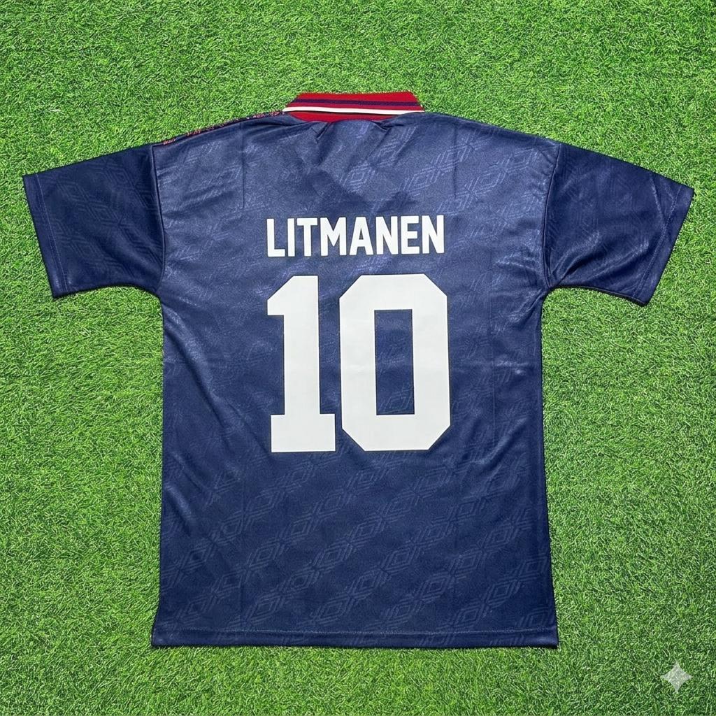 Jari Litmanen #10 Ajax 1994 1995 Away Retro Football Jersey
