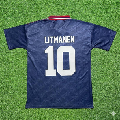 Jari Litmanen #10 Ajax 1994 1995 Away Retro Football Jersey