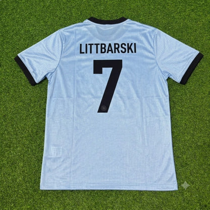 Pierre Littbarski Germany 125th Year Special Clear Blue Retro Football Jersey