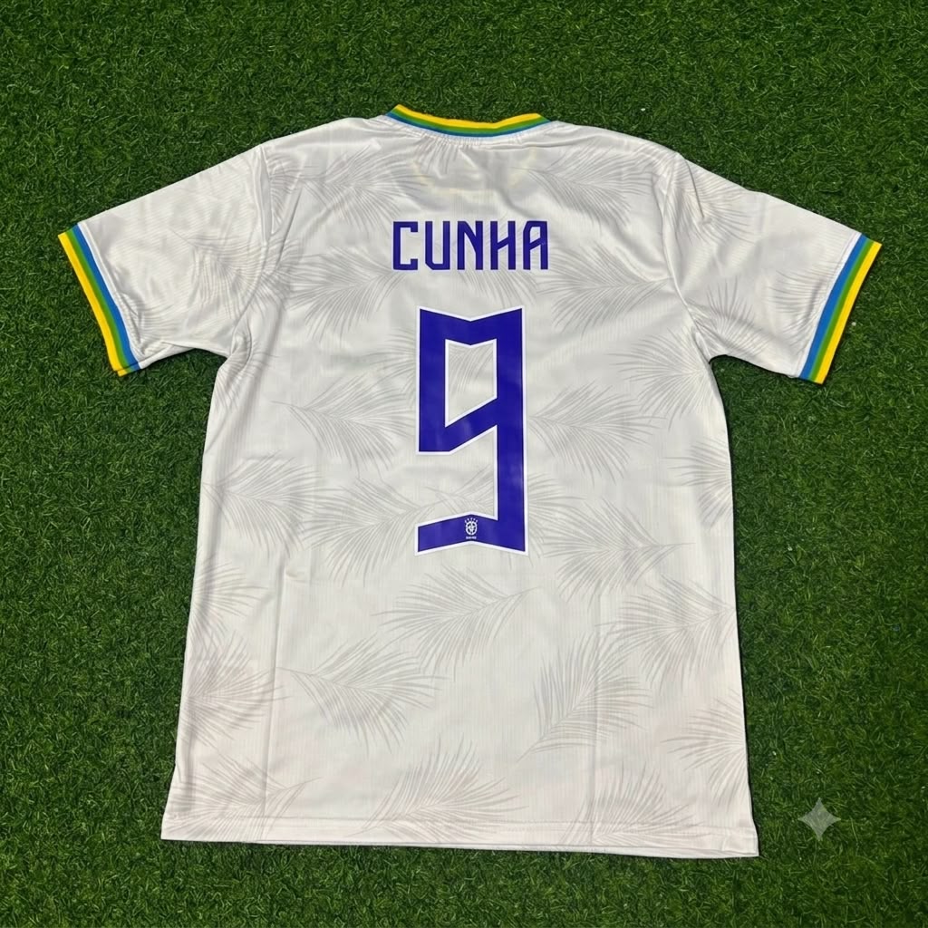 Matheus Cunha Brazil 2026 White Football Jersey Trikot Maillot