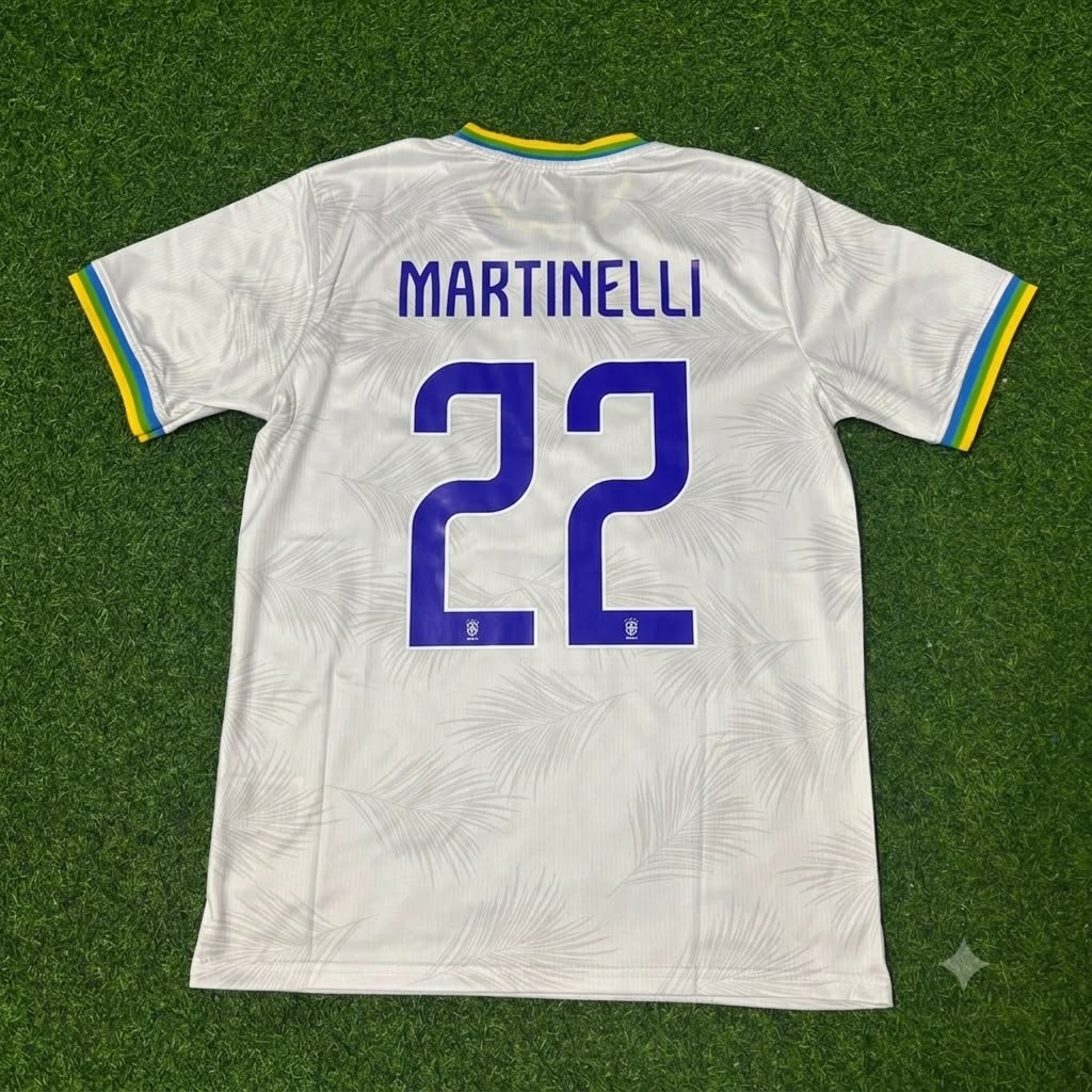 Gabriel Martinelli Brazil 2026 White Football Jersey Trikot Maillot