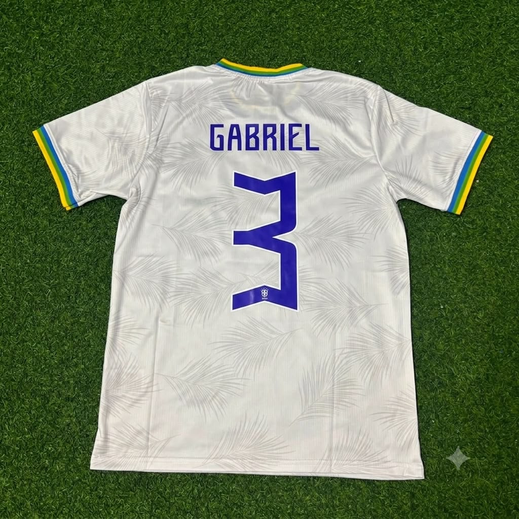 Gabriel Magalhaes Brazil 2026 White Football Jersey Trikot Maillot