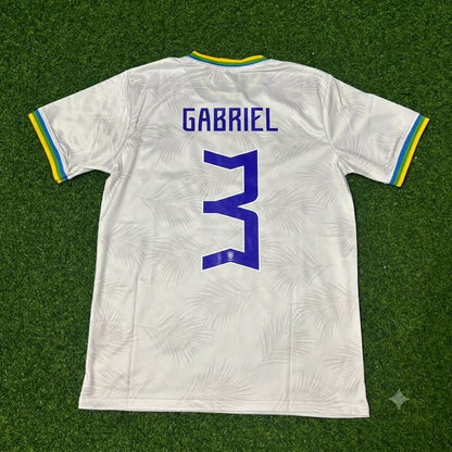 Gabriel Magalhaes Brazil 2026 White Football Jersey Trikot Maillot