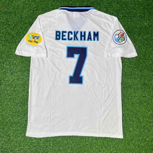 David Beckham 1996 White Retro Short Sleeve Jersey