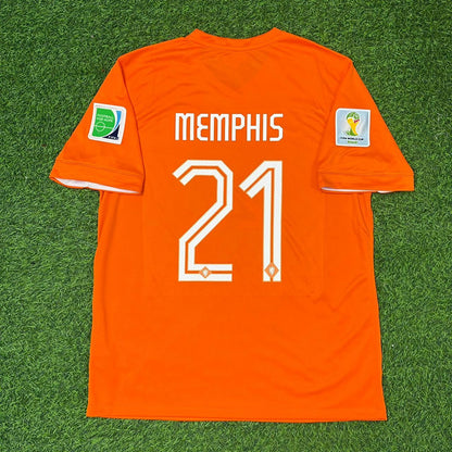 Memphıs Depay 2014 Home Retro Football Kit Trikot Soccer Shirt