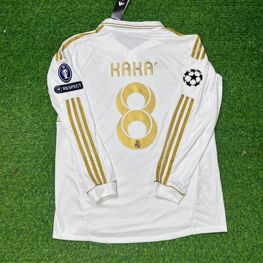 Kaka Leite Retro Home Retro Long Sleeve Football Kit Trikot Soccer Shirt