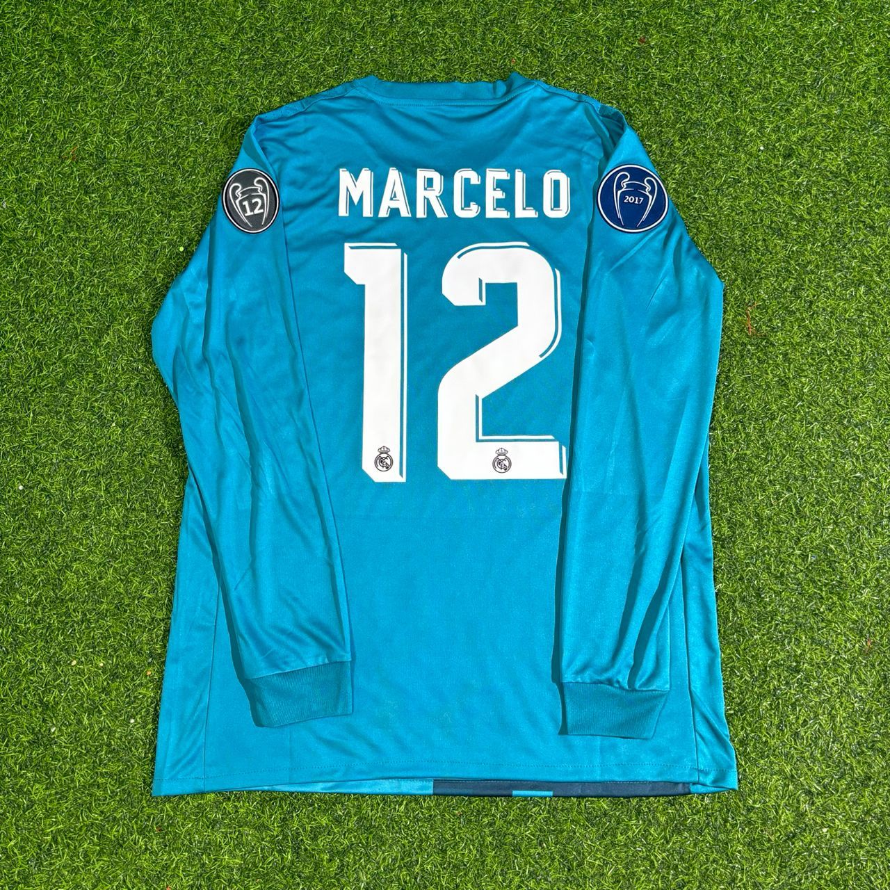 Marcelo 2017-18 Champions League Blue Long Sleeve Jersey Soccer Shirt