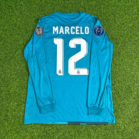 Marcelo 2017-18 Champions League Blue Long Sleeve Jersey Soccer Shirt