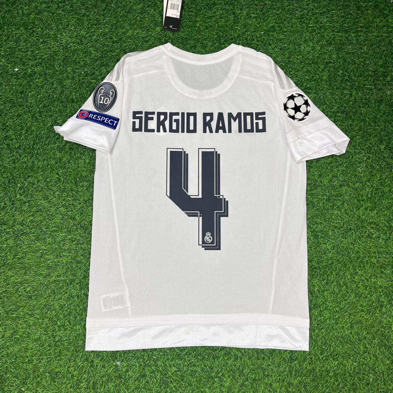 Sergio Ramos Home White 2016 Final Football Jersey Kit