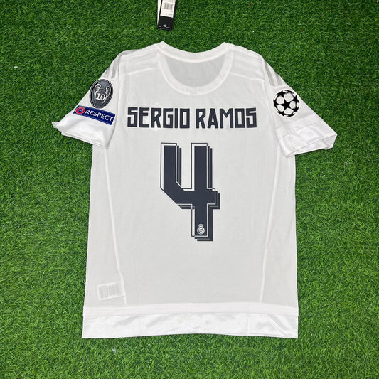 Sergio Ramos Home White 2016 Final Football Jersey Kit