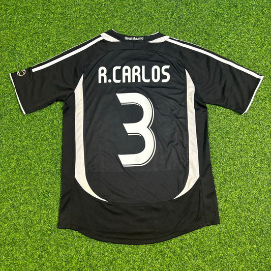 Roberto Carlos 2006-07 Away Retro Black Football Jersey