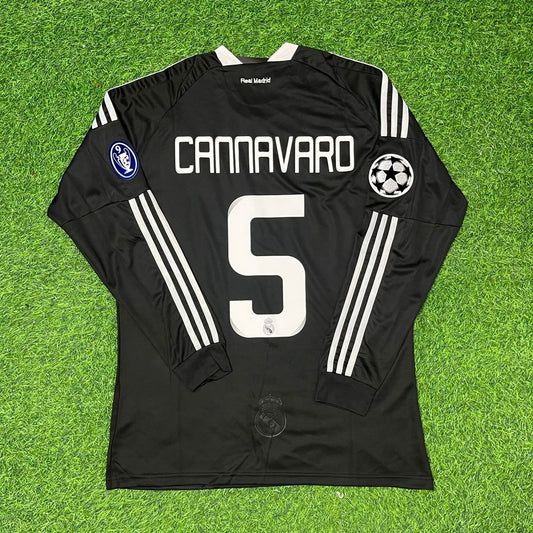 Fabio Cannavaro 2009 Long Sleeve Black Jersey Soccer Shirt Trikot