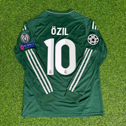 Mesut Ozil Madrid 2012-2013 Champions League Green Long Sleeve Jersey Soccer Shirt