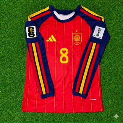 Fabián Ruiz Peña #8 Spain 2026 World Cup Home Long Sleeve Jersey Trikot Maillot